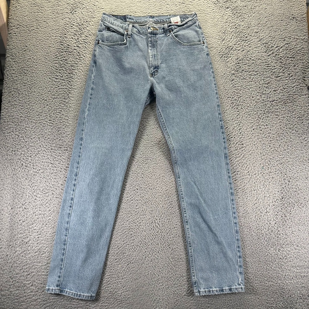 Wrangler Jeans Men's 34x34 Blue Cotton Denim Straight Workwear Travel Stretch